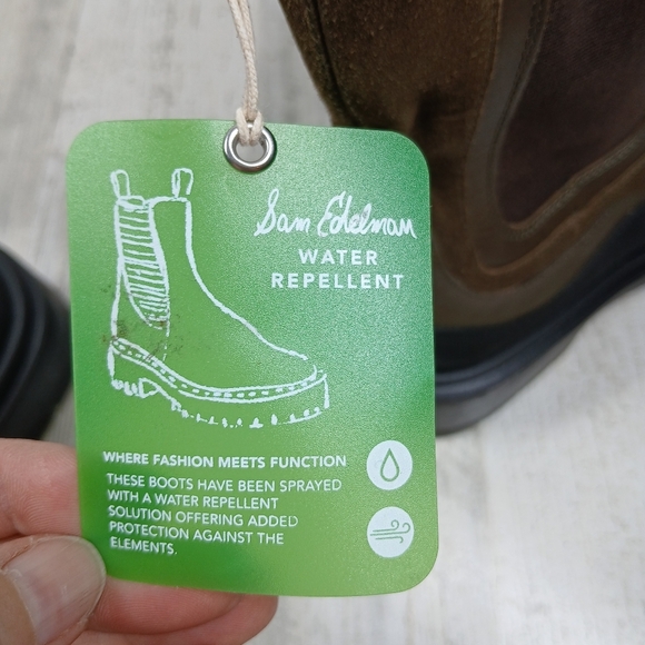 Sam Edelman Women's 8.5 Ankle Boots Lulia Waterproof Alpine Green Suede Chelsea - Picture 12 of 13